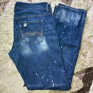 Express Jeans- Distressed- Paint Splatter- size 8
